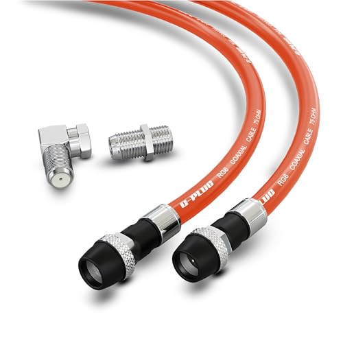 G-PLUG RG6 Koaxialkabel 4,5 m – vierfach geschirmt, wasserdicht, 75 Ohm mit F-Typ-Steckern, High-Speed für HDTV, Satellit, Internet, Innen/Außenbereich