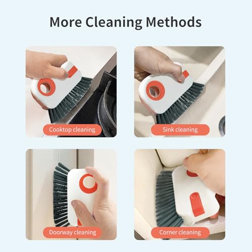 SoeUyd 2 Stück Reinigungsbürste, 2-in-1-Rillenreinigungsbürste, Window Groove Cleaning Brush, Reinigungsbürste für Fensternischen zur Reinigung von Fenster- und Schiebetürführungen