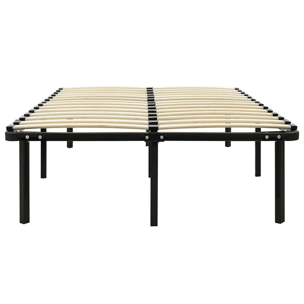 vidaXL Bettgestell Metallbett Bett Schlafzimmerbett Doppelbett Schlafzimmermöbel Ehebett Bettrahmen Lattenrost Schwarz Metall 120x200cm