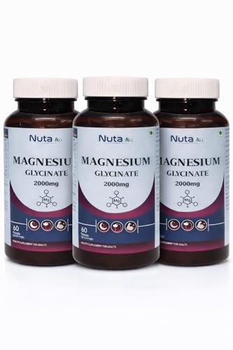 Image of Magnesium Glycinate 2000mg | Highly Bioavailable Magnesium Tablets for Sleep, Muscle Relaxation & Stress Support | 180 tablets