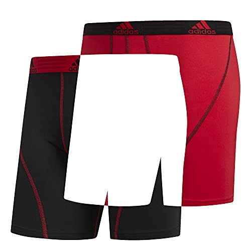 adidas Men's Sport Performance 2-Pack Boxer Brief, Real Red/Black Black/Real Red, Large