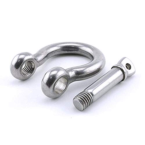 4 peças de manilha de âncora de aço inoxidável 1/10.2 cm, corrente de âncora de pulseira de vela de