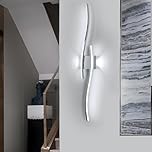 Comely LED Wall Light, Indoor LED Wall Sconce Light, Chrome Wave Wall Lamp 6500K Cool White for Bedroom Living Room Corridor Hallway Dining Room