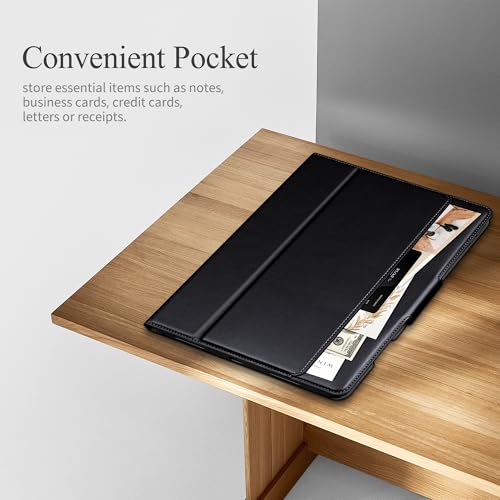 Image of auaua Case for iPad Pro 11 Inch (M5 /M4) 2025 /2024, with Pencil Holder and Pocket, Multiple Angles Viewing, Magnetic Closure, Auto Sleep /Wake (Black)