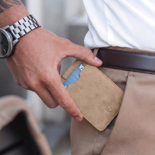Image of Vaultskin CHELSEA Mens RFID Blocking Slim Leather Card Wallet - Minimalist Front Pocket Cardholder