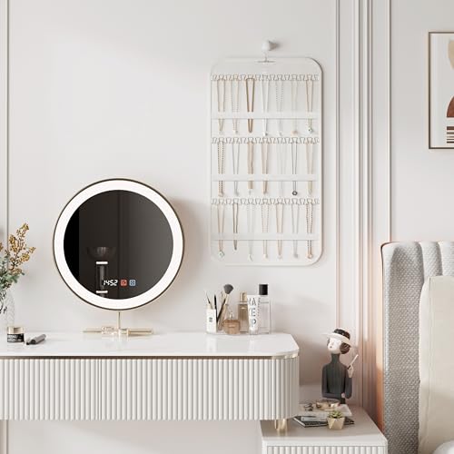 Hanging Jewelry Organizer Storage, 40 Pockets 36 Hooks Necklace Earring Necklace Bracelet Ring Organizer, Double - Sided Design, White - Image 5