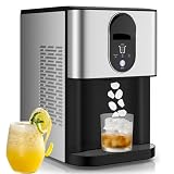 Máquina de hielo para encimera, máquina de hielo de pepitas de 30 kg con autodispensación, función de autolimpieza, hielo masticable automático para el hogar, bar, cocina, oficina