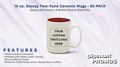 DISCOUNT-PROMOS-50-Glossy-Two-Tone-Ceramic-Mugs-Set-15-oz-Customizable-Text-Logo-Stoneware-Smooth-Durable-C-handle-Maroon