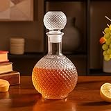 SHOBHANA ENTERPRISES Premium European-Style Crystal Glass Decanter with Stopper – Elegant Round Design for Whisky, Wine, Scotch, Vodka, Bourbon, Liquor, Water & Juices (Large Capacity)