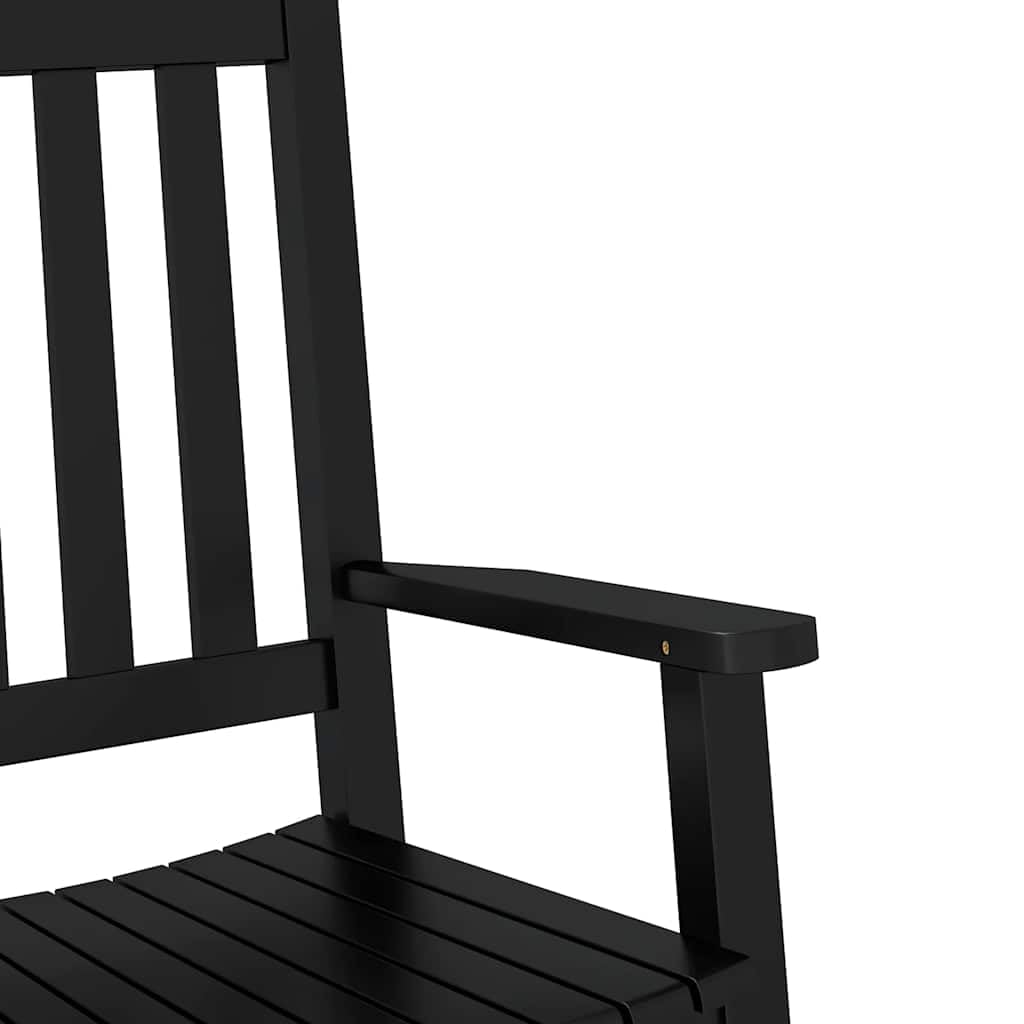 Fotel bujany dla dzieci, zestaw 2 sztuk, czarne, z litego drewna topoli, wygodne krzesła bujane do pokoju dziecięcego i ogrodu, ergonomicznie wyściełane, trwałe, łatwe do czyszczenia