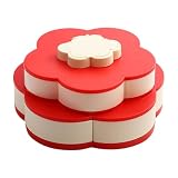 Divided Serving Tray - ABS Petal Shape Rotating Box | Veggie Tray Platter | Distinctive Petal Shape Platter | For Party Buffet Brunch Dinner Lunch Bar Home Outdoor Camping Beach Kitchen Picnic