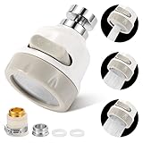 Amener Flexible Kitchen Tap Head Movable Sink Faucet 360° Rotatable ABS Sprayer Removable Anti-Splash Adjustable Filter Nozzle Swivel Water Saving Aerator 3 Modes