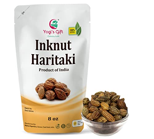 Image of Haritaki/Inknut for Dark Circles | 8 Ounce (227 Grams) | 100% Naturally Dried Whole herb | Terminalia chebula | by Yogi's Gift®