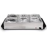 Crystals 4 Section Electric Food Warmer Buffet Server – Compact Buffet Warmer with 4 Trays – Electric Food Warmer Buffet Server for Home, Parties & Special Events(2x2.5L + 2x1.2L Buffet Server)