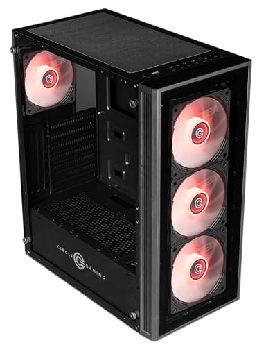 Image of Circle Xtender X2 Mid- Tower Computer Case | Gaming Cabinet - Black| Support ATX, M-ATX, ITX | Pre- Installed 3 x 120mm Front and 1 x 120mm Rear ARGB Mirror Fans