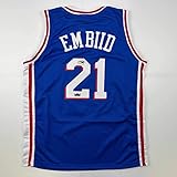 Facsimile Autographed Joel Embiid Philadelphia Blue Reprint Laser Auto Basketball Jersey Size Men's XL