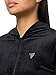 GUESS Women's Eco Couture Hoodie Zip Crop Sweatshirt, Jet Black