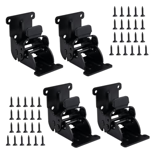 4 PCS Charniere Pliante Autobloquante 0-180 Degrés Avec Vis, Aciers Inoxydables Capacité de Charge 200 kg Imperméable et Antirouille Économie D'espace pour...