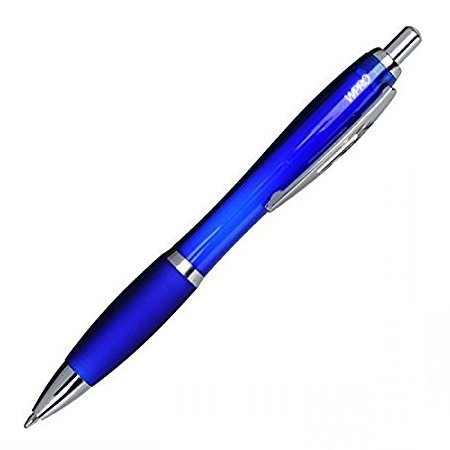 Lot De 10 Stylos à Bille Anton Grip Ergonomique - Plusieurs Coloris - Pointe Large, Encre Bleue