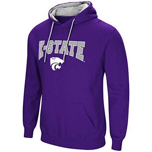 Colosseum NCAA Men's-Cold Streak-Hoody Pullover Sweatshirt with Tackle Twill-Kansas State Wildcats-Purple-Large