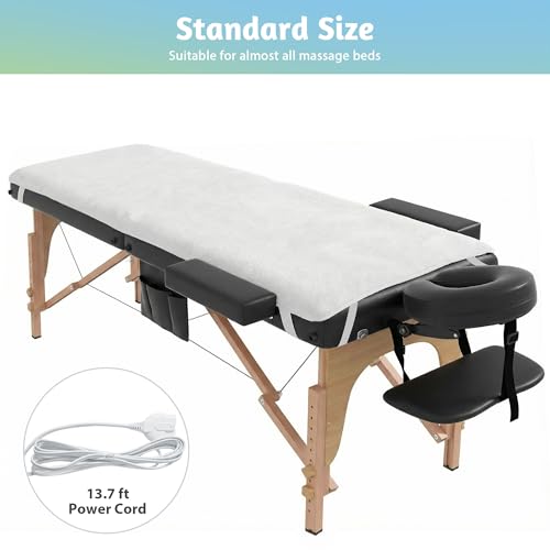 Image of Massage Table Warmer Heating Pad Professional SPA Massage Bed Warmer Pads | with 9 Timer, 9 Heat Settings, Overheat Protection for Massage Bed & Spa, Thickened & Soft Fleece, 30 inch x 71 inch