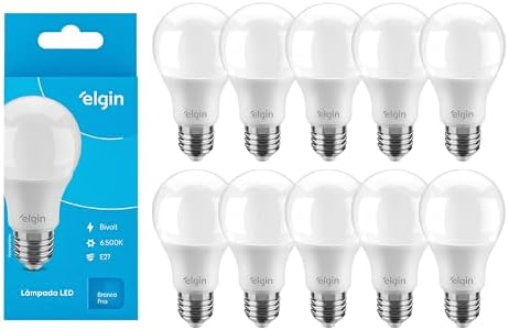 Kit 10 Lâmpadas Led Bulbo 15w E27 Branco Frio Inmetro Elgin