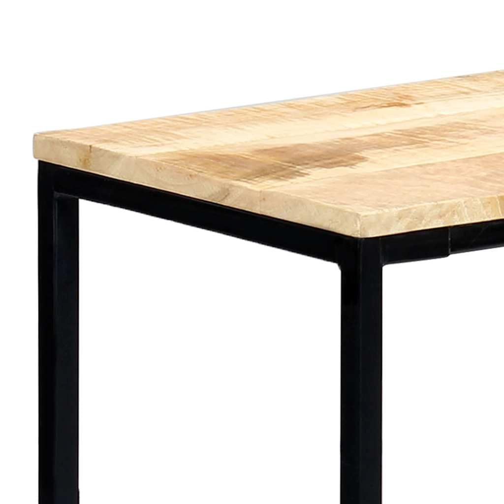 Tavolo consolle in legno massello con manico 140 x 35 x 76 cm con gambe in