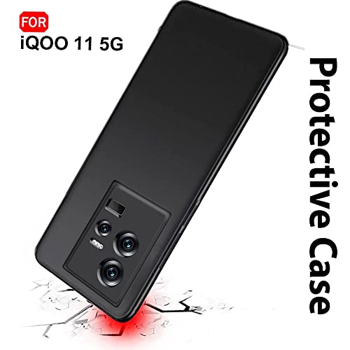 Image of TheGiftKart Sleek Back Cover Case for iQOO 11 5G | Slim Fit Protective Design | Ultra Matte Finish | Camera Protection Bump | Soft Silicon Back Cover Case for iQOO 11 5G (TPU | Black)