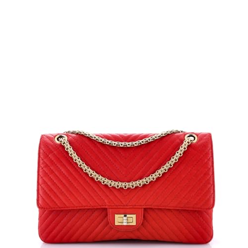 Pre-Loved Reissue 2.55 Flap Bag Chevron Sheepskin 226, Red