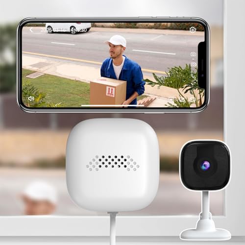 3MP 2K Window Camera, 2.4GHz & 5GHz WiFi Indoor Cameras for Home Security with Full Color Night Vision, Human & Motion Detection Instant Alerts, 24/7 Recording, 2-Way Audio, No Drill Quick Install