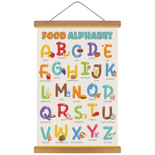 Tableau éducatif pour tout-petit alphabet alimentaire ABC coloré grand format