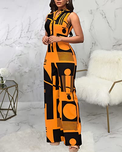 Lachmose Women's Sexy V Neck Jumpsuits Elegant Long Sleeve Button Down Straight Long Pants Business Romper With Pockets #TOP4