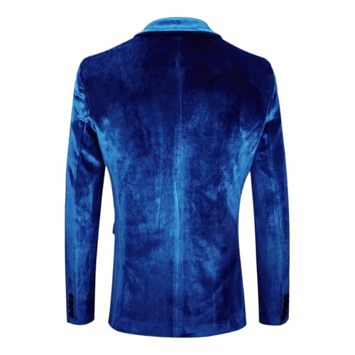 Mens Velvet Blazer Slim Suit Jacket One Button Long Sleeve Business Dressy Outerwear Wedding Prom Dinner Party Blazer3
