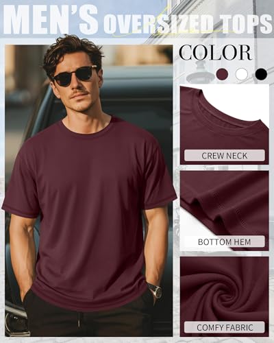Image of Neer 3 Pack Big and Tall T-Shirts for Men L-7xl Tops | Large Casual Stretch Workout Tees, Short Sleeve Crewneck Oversized Shirts, Classic Summer Outfits, Comfy Basic Loose Clothes