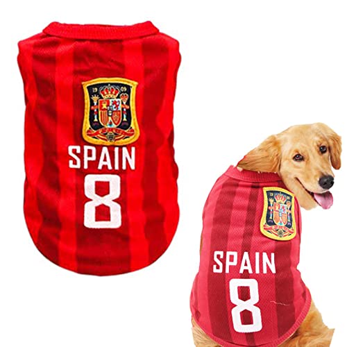 Hugomm - Camiseta para perros y gatos, camisetas deportivas, malla de verano, transpirable, sin mangas, chaleco de moda, abrigo de playa, para perros pequeños, medianos y grandes (XXXL, España)