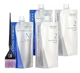 2 Sets of Hair Straightener Relaxer Crystallizing Rebonding Solution N1 + NeutralizingLotion with a Free Brush for Natural to Sensitized Fine Hair, Color or Damaged Hair