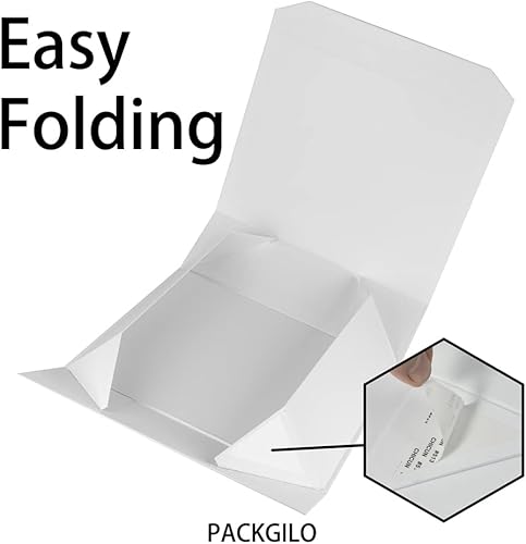 Miniatura 5 de 1 caja de regalo extragrande de color blanco mate con tapa, 19 x 16 x 6 pulgadas, cajas de regalo gigantes magnéticas duras para regalos, ropa,