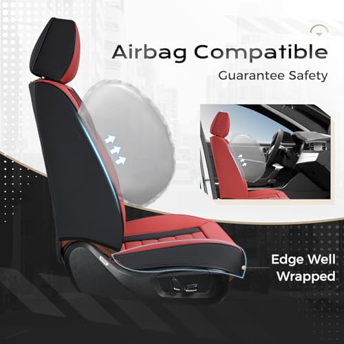 Image of Coverado Car Seat Covers, Front Covers for Cars, Car Seat Cover Front Seats, Automotive Seat Cover, Waterproof, Leather Car Seat Cushion, Universal Interior Covers Seat Protectors for Most Cars