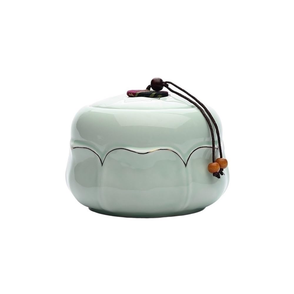 CHENGAIJIAN Tea Canister Ceramic Tea Canister With Lid Sealed Storage Jar For Home Countertop Container For Sugar, Coffee(Green)