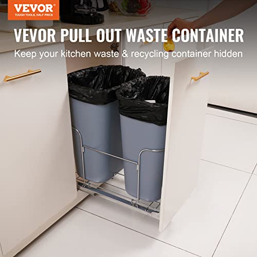 Caneca de basura doble extraíble 70L azul VEVOR miniatura 2