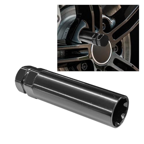 7 Point Spline Drive Tuner Socket Key Tool Lug Nuts Socket Wrench Replacement Tool with 13/16 (21mm) and 7/8 (22mm) Hex Compatible with 14x1.5 14x2.0 9/16 Lug Nut (Black)