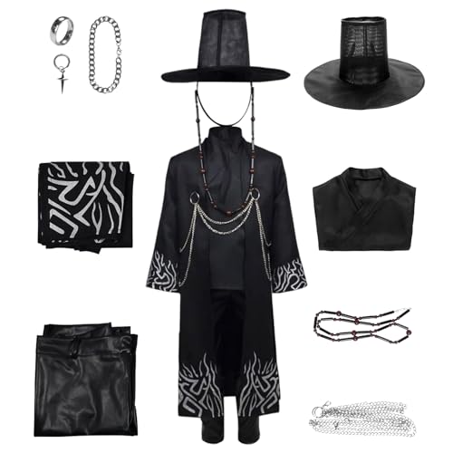 Metaparty Boys Black Pop Costume World Book Day Costumes for Boys with Jacket Top Pants Hat Accessories for World Book Day (Black 140)