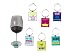 Funny Art Quote Wine Charm Set of 6 Fun inspirational word Unique Ring Theme Label Champagne Glass Marker Accessories Gift Idea for Women Men Boy Girl kid Happy Birthday Party Event Engagement