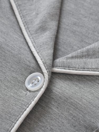 Latuza Women's 2 Pack Viscose Pajama Top Long Sleeve Button Down Shirt3