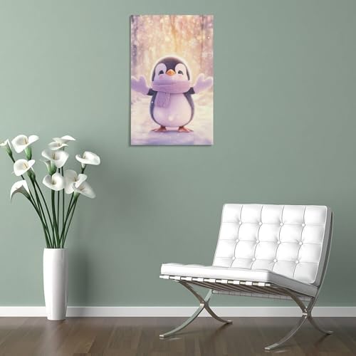 Impression sur toile pingouin 50x75cm tableau mural maison