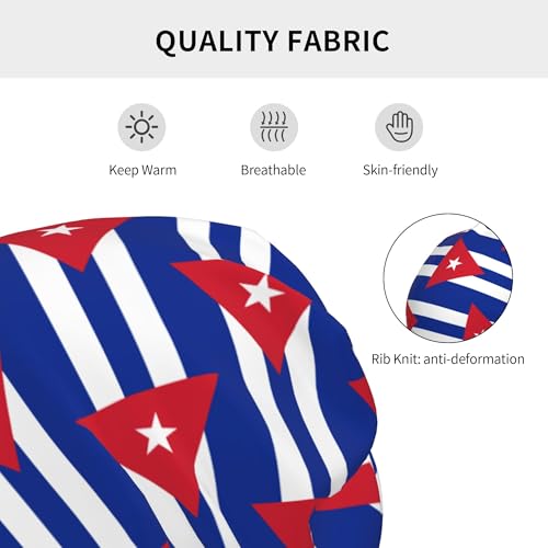 Cuba Flag Children Hip Hop Knitted Hat Kids Elastic Leisure Knit Cap Warm Sleep Beanies Black3