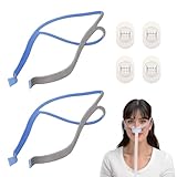 ANMOZJIA Pacote Com 2 Unidades De Almofadas Nasais Resmed Airfit P10 Para Máscara Cpap, Alça Reposição Capacete, Design Macio E Elástico, Comprimento Ajustável Um Sono Confortável, Compatível