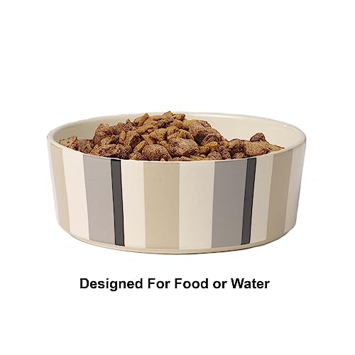 PetRageous 12017 Metro Slowfeed Dishwasher Safe Dog Food Bowl with 4-Cup Capacity 7-Inch Diameter 2.25-Inch Tall for Medium and Large Dogs and Cats, Multi-Colored,Off-White