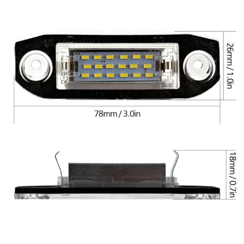 Piloto de matrícula soluciona luz fundida en Volvo S40 S60 S80 recambio 12V 7