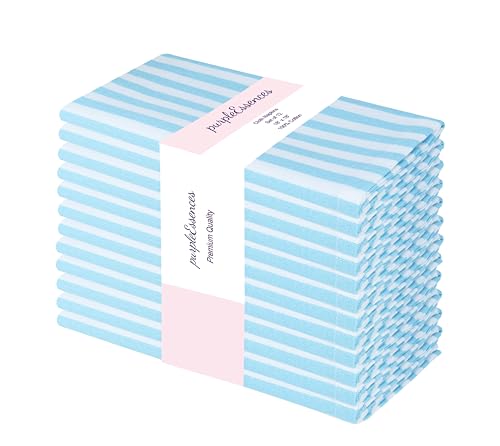PurpleEssences Plain Striped Cloth Napkins